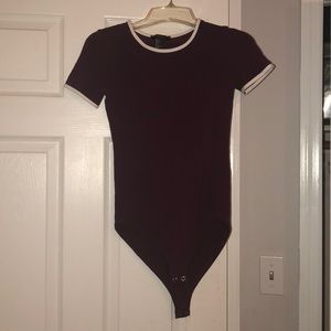 Wine Red T-shirt Bodysuit